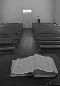 A long abandoned Bible in Palmer Chapel
